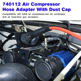 740112 Air Compressor Hose Adapter With Dust Cap Replacement A/R/B Air Compressor Hose Coupling A/RB Universal On Board Systems GaugeAir Chuck Air Tank Secure Air Tool Connections Adapter- NPT Std
