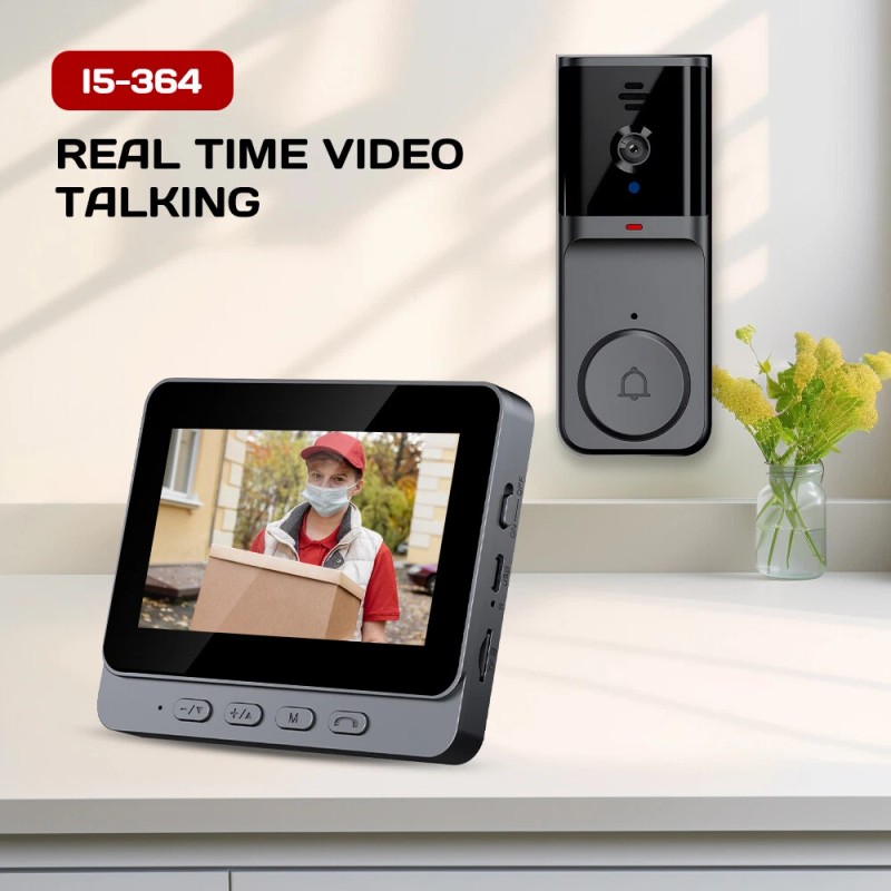 2.4G Wireless Smart LCD Screen Intercom Video Doorbell Camera Monitor