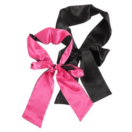 COLLBATH 2pcs Satin Eye Mask Flirting Costumes Eye Patch Accessories Black Rosy Black Multi Functional Satin Blindfold for Fun Play and Bedroom Excitement