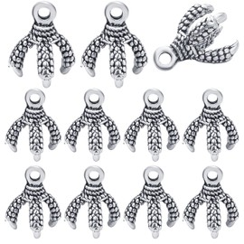 50pcs Antique Silver Dragon Claw Charms Pendants Tibetan Alloy Eagle Claw Charms Vintage Dangle Pendants for DIY Necklace Bracelet Crafts Keychains Jewelry Making Findings