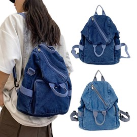 HUAJINGKEJI Fashion Bags, Women Men Vintage Denims Backpack Multifunctional Shoulder Crossbody School Bag Adjustable Strap Large Handbag