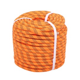 LiGuVCY 1/2 x 150FT, Heavy Duty Braided Polyester Tree Rope, 48 Strand Arborist Bull Rope for Swings, Camping, Marine (Orange)