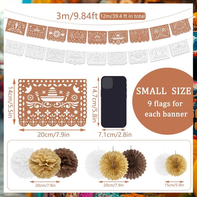 QTRQTR 4 Pack Cielito Lindo Party Decor 39Ft Papel Picado