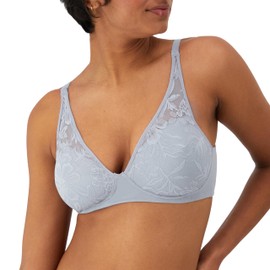 Bali Women's Breathe Modal T-Shirt, Breathable Wireless, Full-Coverage Convertible Bra, Silver Satin