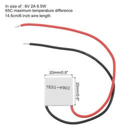sourcing map TES1-4902 Semiconductor Refrigeration Tablets 6V 2A 6.5W Heatsink Thermoelectric Cooler Cooling Plate Module 20x20mm