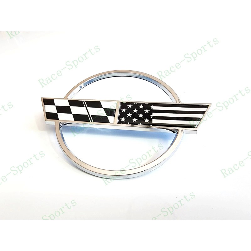 AUTO 1PC Chrome Black Rear Gas Lid Cross US Flags