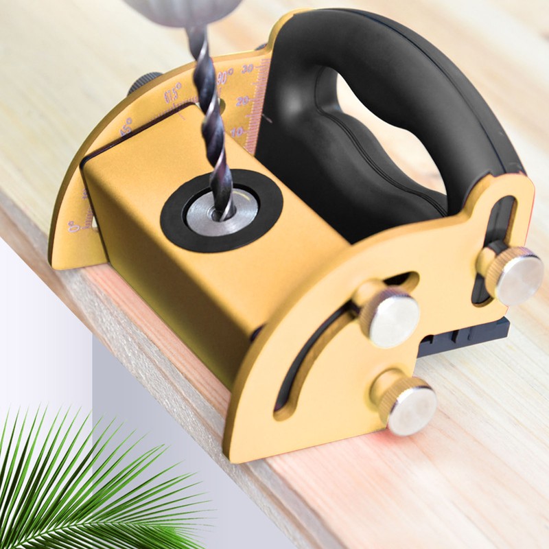 Woodworking Hole Locator Aluminum Alloy Adjustable 0‑90° Clear Scale Guide