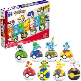 MEGA PokÃ©mon Action Figure Building Toys, Beginner Trainer Team with 191 Pieces, 8 Characters Including Pikachu Charmander Squirtle, for Kids, HTJ75