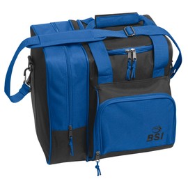 Deluxe Single Bowling Ball Bag with Separate Shoe Compartment that Holds up to Size 15 Shoes. Blue
