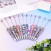 Beadthoven 12pcs Plastic Beadable Pens Set Beaded Ballpoint Pens Leopard
