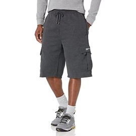 DREAM USA Men's Fleece Cargo Shorts Heavyweight M-5XL (4XL, Charcoal)