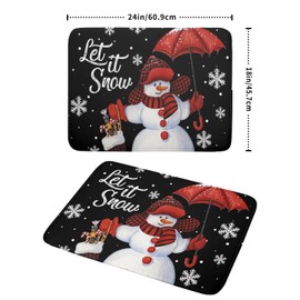 Black Snowman Dish Drying Mats for Kitchen Counter, Winter Snowflake Dish Mat Absorbent Reversible Microfiber Dish Drying Pad Christmas Kitchen Drying Mat Dish Drainer Rack Mats for Bar 18”x24”
