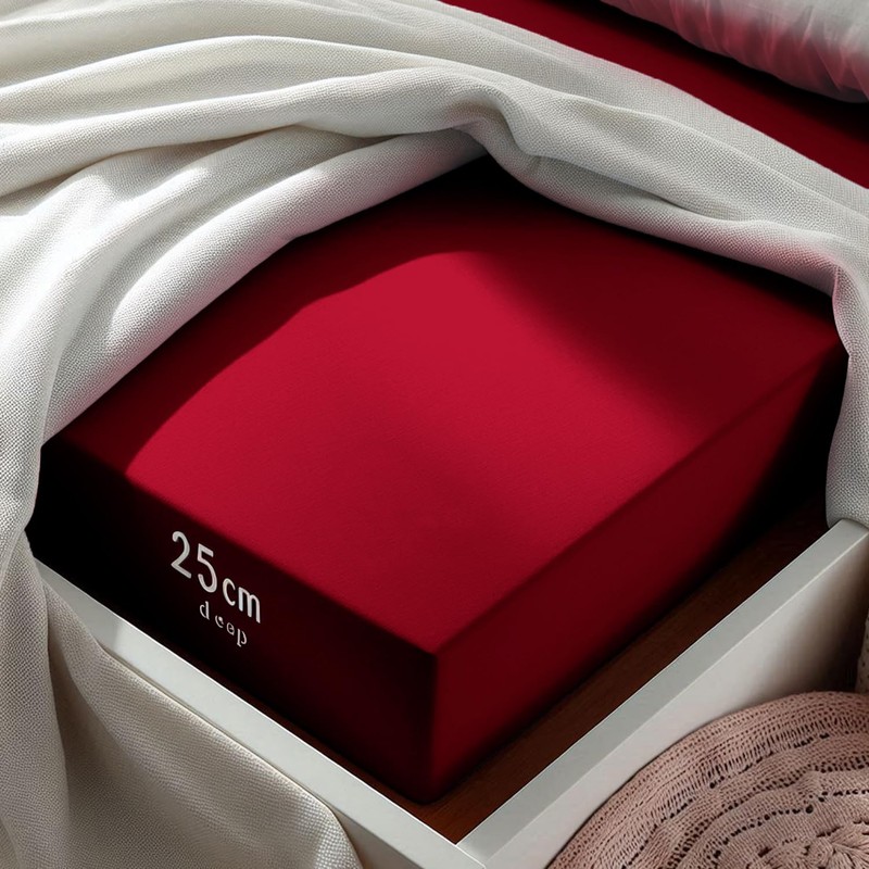 Aspire Homeware Single Fitted Sheet - 25 cm Deep Hotel