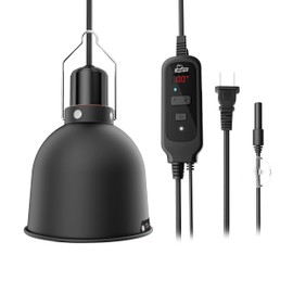 REPWILD Reptile Light Fixture with Dimming Thermostat, 5.5 Inch Deep Dome Lamp Fixture with Temperature Controller for Bearded Dragon, Turtle, Snake and Lizard Tanks, Max 100W