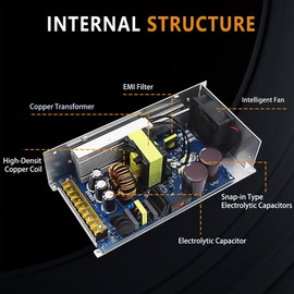 AC to DC Converter 12V 100A 1200W Power Supply,Universal SMPS 110V/120V/220V AC to DC Converter Power Supply Transformer Driver Adapter for CCTV,RV,Pump,LED Strip (DC12V-100A-1200W)