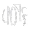 7Pcs Fashion Clear Metric Sewing Ruler Set, French Curve Pattern
