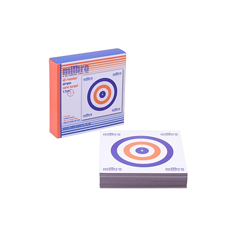 MILBRO 17cm Thick Card Targets Air Rifle Pistol Airgun Targtes