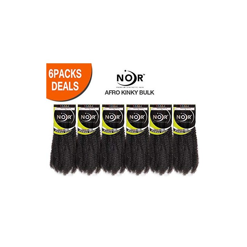Janet Collection Synthetic Hair Braids Noir Afro Kinky Bulk 24"
