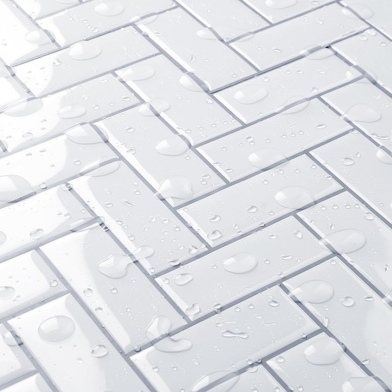 FunStick 15-Sheet White Peel and Stick Backsplash Tiles for Kitchen