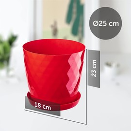 Kadax Decorative Flower Pot, for Flowers and Plants, with bottom tray, Made of Light and Durable Material