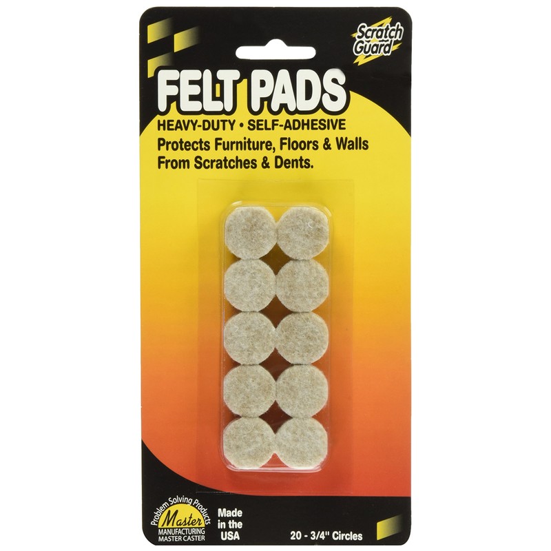 Master Caster Scratch Guard Felt Pads,Beige