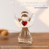 Crystal Angels Statue 3in Art Glass Guardian Angel Heart Paperweight