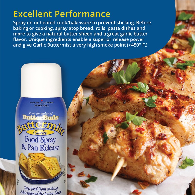 Butter Buds Buttermist Garlic – Food Spray & Pan Release High-Smoke