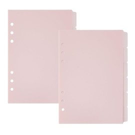 SUPERFINDINGS 12 Sheets A5 Index Binder Dividers 8.27 x 6.16 cm Pink Binder Dividers with Tabs (4) Vertical Ring Plastic Dividers Frosted Index Divider for Planner and Notebook
