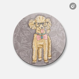 Unbranded Poodle Dog Animal | 4'' X 4'' Round Decorative Magnet