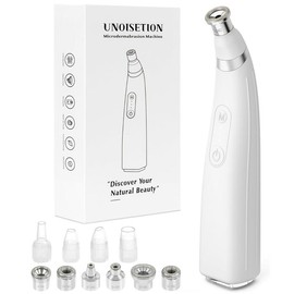 UNOISETION Diamond Microdermabrasion Machine, Cordless Handheld Dermabrasion Facial Machine with 12 Diamond Tips, Adjustable Suction Facial Skin Care Machine for Home & Travel Use, SR-NL0830 - Color: White