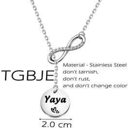 TGBJE Gigi Necklace Great Grandma Gift Birthday Gifts for Grandma Mother's Day Gifts (Yaya necklace)