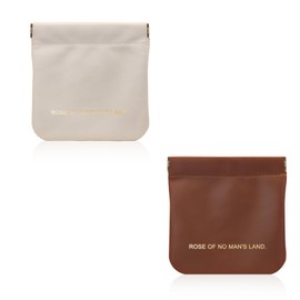 Energather Coin Purse 2pcs, PU Leather Coin Wallet Small Coin Purses for Women, Mini Coin Pouch with Shrapnel Closure Cute Coin Pouch for Keys, Changes, Earphone (White+Brown)