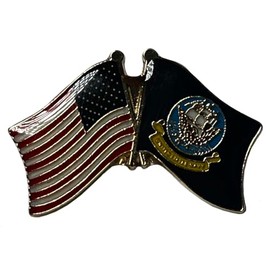 USA & Navy Ship Wavy Flags Motorcycle Hat Cap Lapel Pin