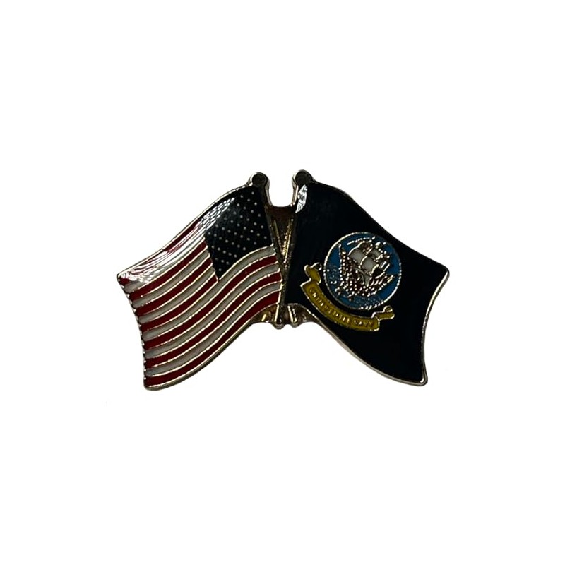 USA & Navy Ship Wavy Flags Motorcycle Hat Cap Lapel