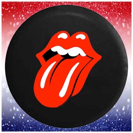 Spare Tire Cover JL Red Lips Tongue Out Rock Band JL Accessories Tire Cover (30-31 INCH)
