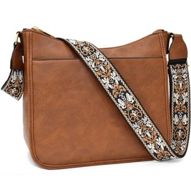 CazneJN Women's Shoulder Bag, Crossbody Bag with Adjustable Strap, PU Leather Handbag, Women's Shoulder Handbags for Women, for University, School, Shopping, Travel, Work, brown