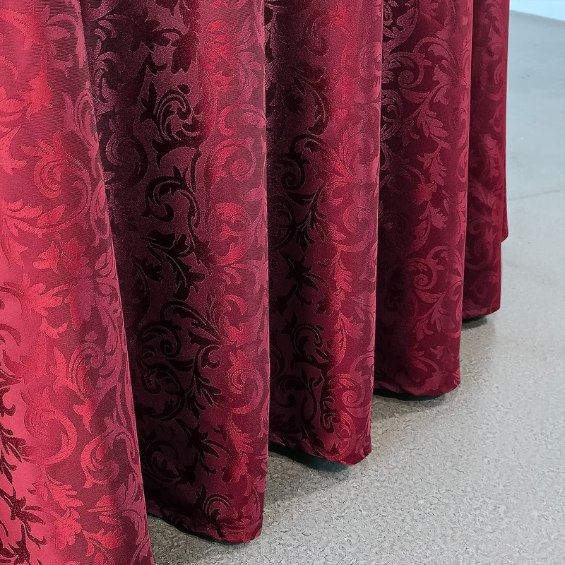 WedDecor 90" Round Damask Tablecloth Scrolled Leaves Pattern Seamless Circular