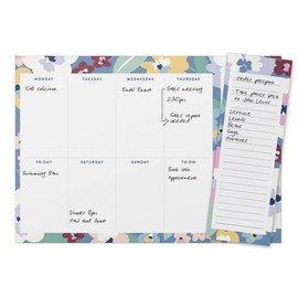 Busy B Weekly Planner Pad - Floral Design – Week-to-View Planner with 52 Tear-Off Sheets, Two Handy Magnets, Perforated Lists & Space for Notes - Perfect for Staying on Track of Plans & Reminders