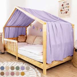 lilimaus House Bed Canopy [in 12 Colours] Bed Canopy House Bed Made of 100% Cotton Muslin - Fabric Canopy for House Bed Decoration Girls and Boys - Canopy for House Bed Children - Bed Curtain