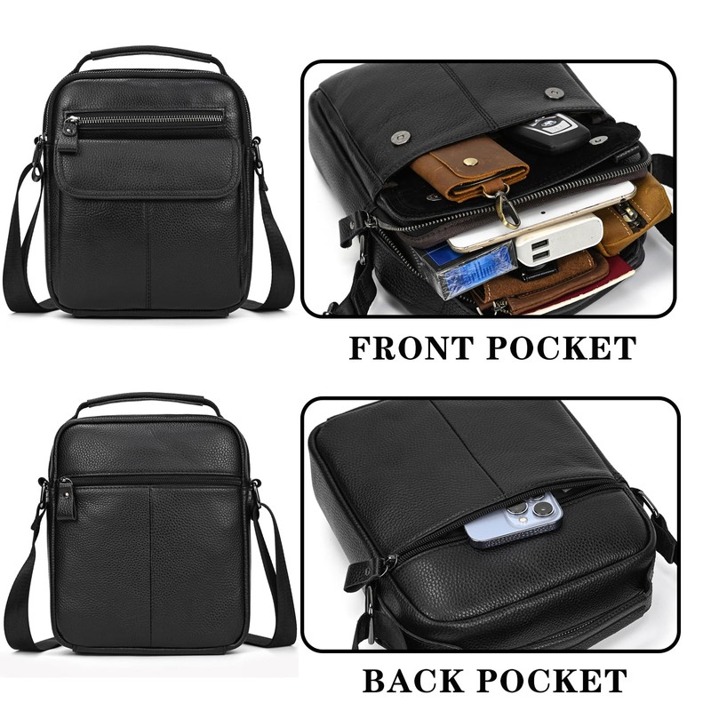 Leder Umhängetasche Herren Schultertasche Vintage Männer Tasche Crossbody Bag Herrentasche