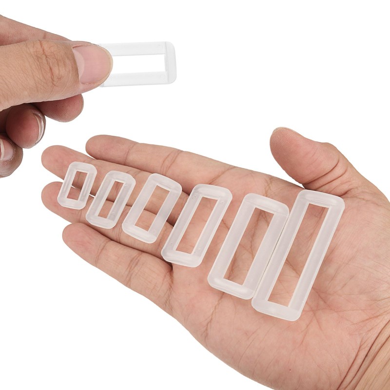 sourcing map 16Pcs Plastic Rectangle Ring, 1 1/2" Slide Rectangle