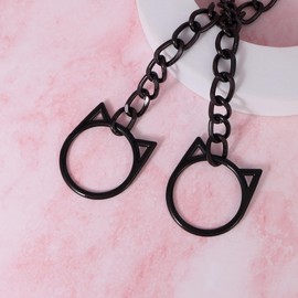 JJDreams Punk Chain Choker O Ring Pendant Necklace Slip Chain Necklace for Women Adjustable Cuban Link Gothic Heart Choker Jewellery Broken Heart, Zinc, No Gemstone