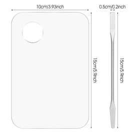 3 Pices Acrylic Makeup Palettes, 3pcs Cosmetic Palette with 3pcs Spatula Makeup Palette Mixing Tray for Foundation Eye Shadow Lipsticks Foundation Lipsticks (Rectangular)