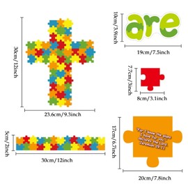 Christian Bulletin Board Piece of Gods Plan VBS 2025 Sunday School Decorations Kid’s Religious Bible Verse Vacation Classroom Cutouts for Christmas Bulletin Board Decorations