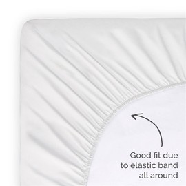 Walra Fitted Sheet 180 x 200 cm, 100% Cotton Fitted Sheet, Perfect Mattress Fit, Soft Feel, Wrinkle and Non-Iron - White