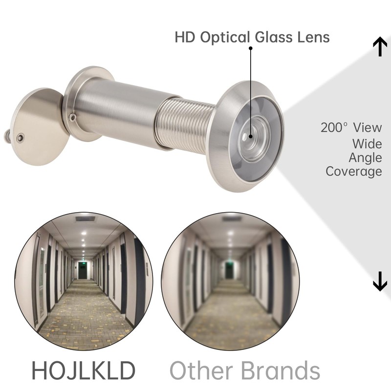 Door Viewer Peephole,Solid Brass 200 Degree Peep Hole with 16