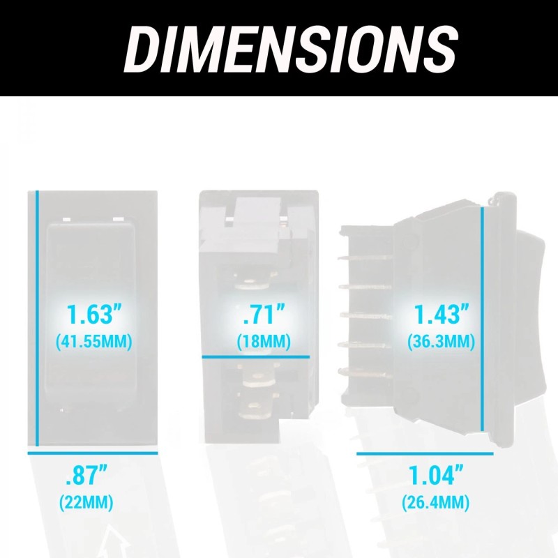 AutoLöc Power Accessories Power Window Up Down Momentary Rocker Switch
