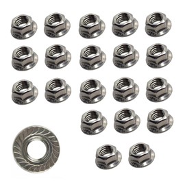 M6 Serrated Flange Nuts Marine Grade Style in A4 Stainless Steel 304 – Corrosion Resistant Fasteners (Pack of 20)