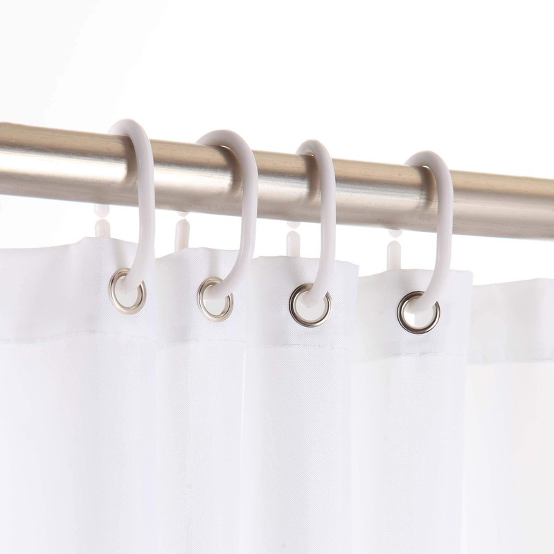 Douceur d'Intérieur 1800696 Duschvorhang mit Haken, Polyester, Taupe, 180 x