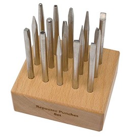 15-Piece Repousse Chasing Punch Tool Set Jewelry Making Metal Forming Metalsmith Tools